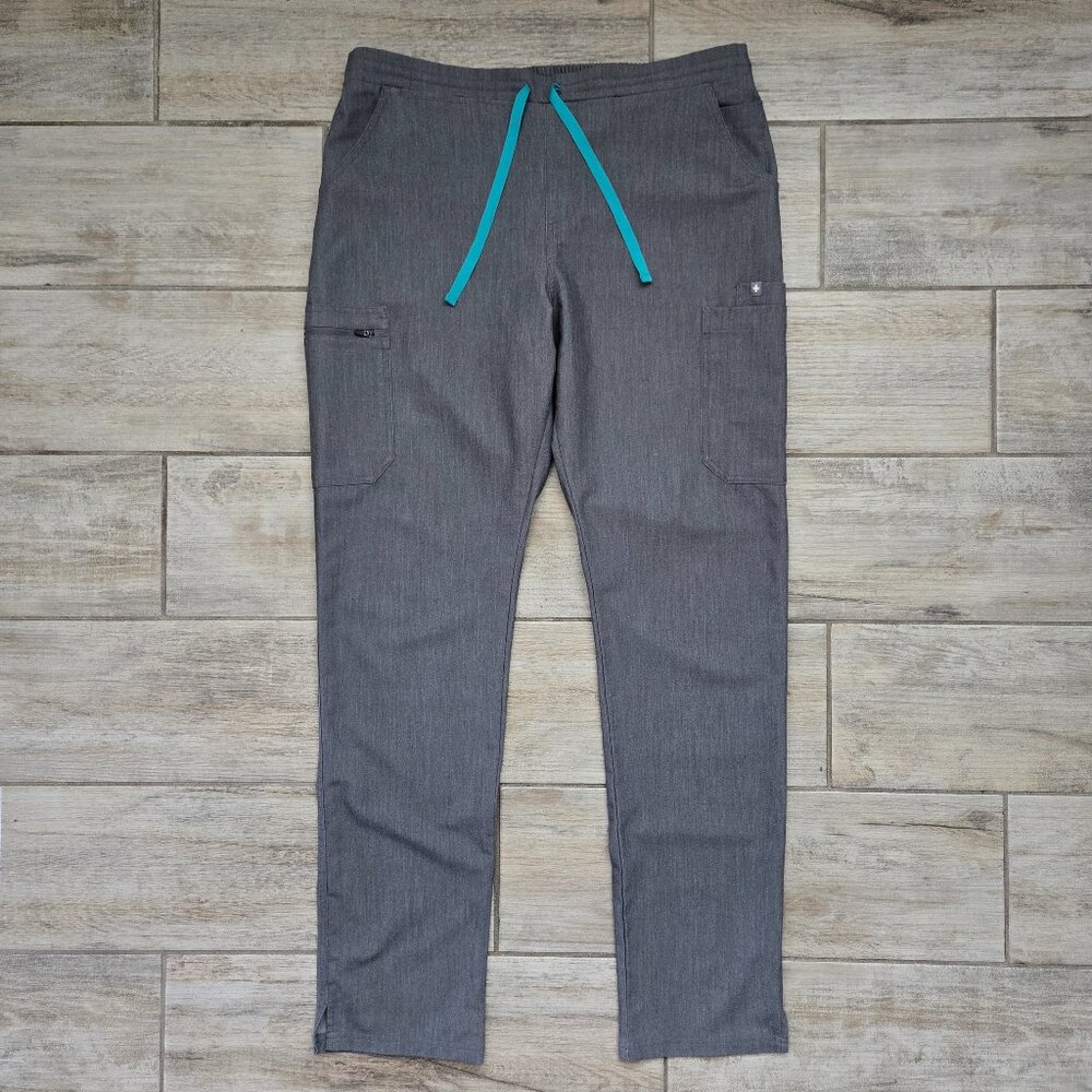 FIGS Yola Skinny Scrub Pants Women Graphite Gray Professional Nurse Comfy L Tall